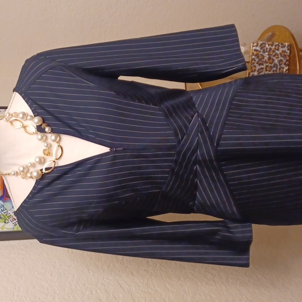 Blue Pinstripe Dress